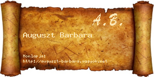 Auguszt Barbara névjegykártya