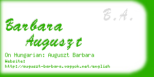 barbara auguszt business card